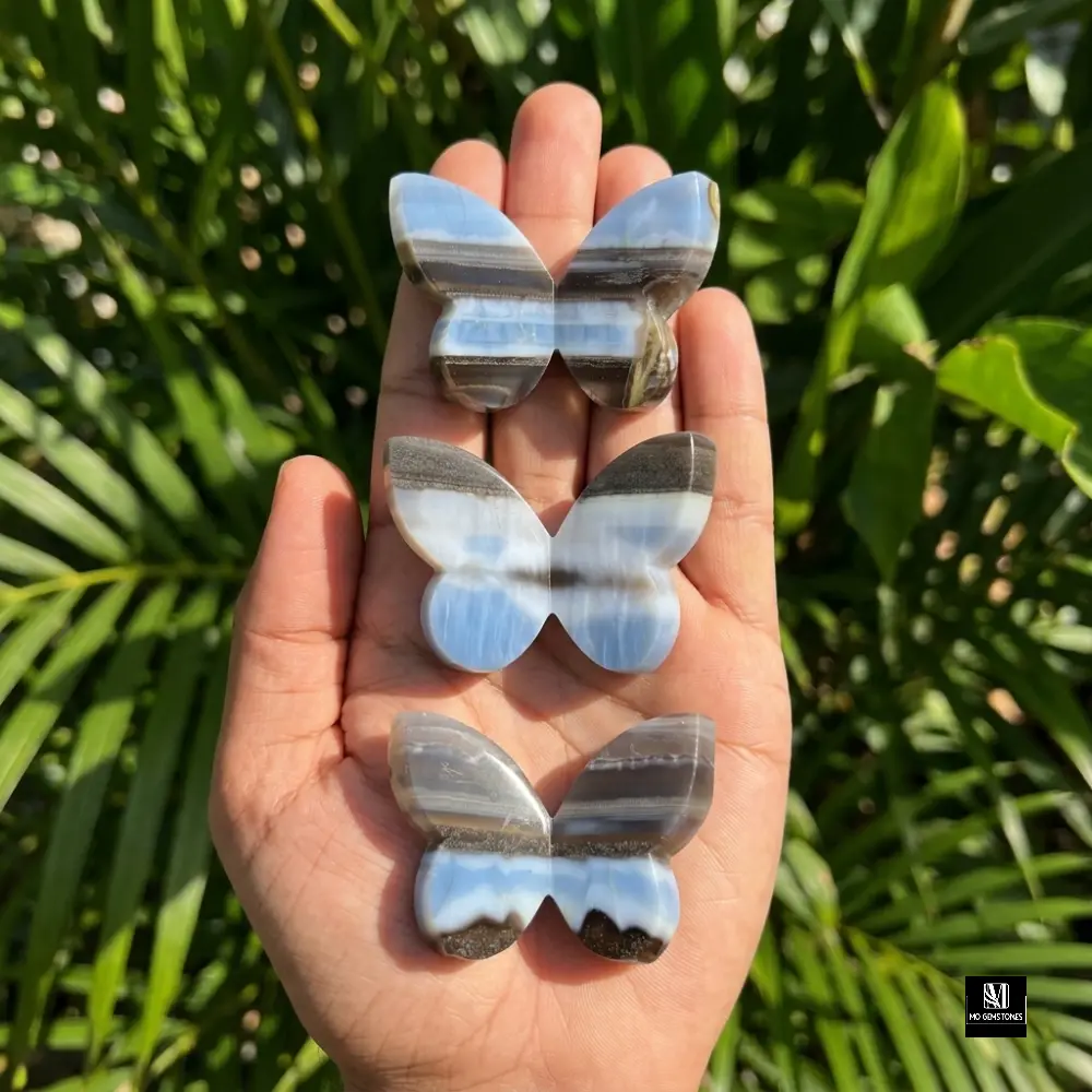 Blue Opal 3D Butterfly – Natural Gemstone Crystal Butterfly Decor - Image 4