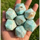 Blue Aragonite Icosahedron| 20-Sided Geometric Crystal Piece