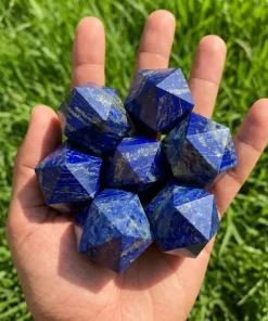 Lapis Lazuli Icosahedron | 20-Sided Geometric Crystal Piece
