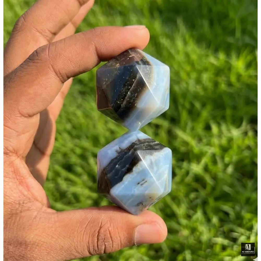 Owyhee Blue Opal Icosahedrons | 20-Sided Geometric Crystal Piece - Image 6