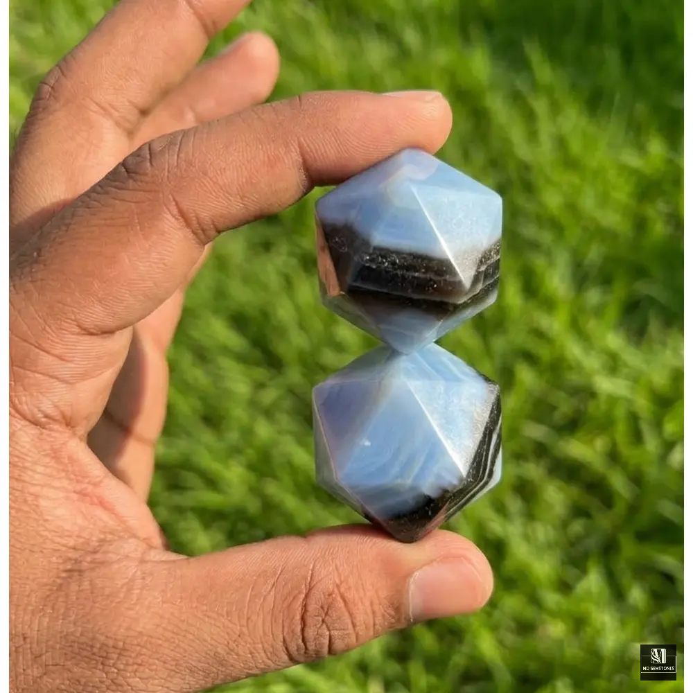 Owyhee Blue Opal Icosahedrons | 20-Sided Geometric Crystal Piece - Image 5