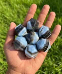 Owyhee Blue Opal Icosahedrons | 20-Sided Geometric Crystal Piece