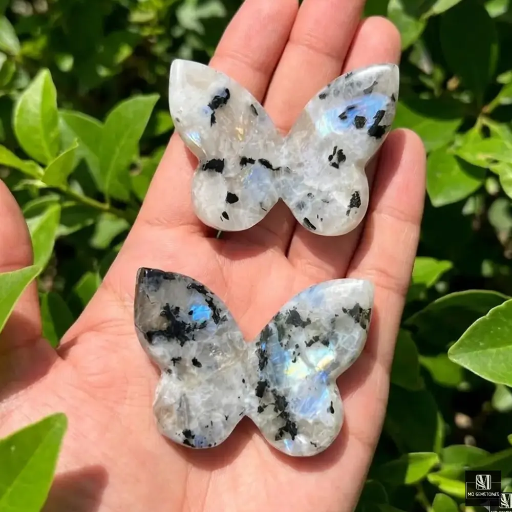 Rainbow Moonstone 3D Butterfly | Crystal Butterfly Carving - Image 5