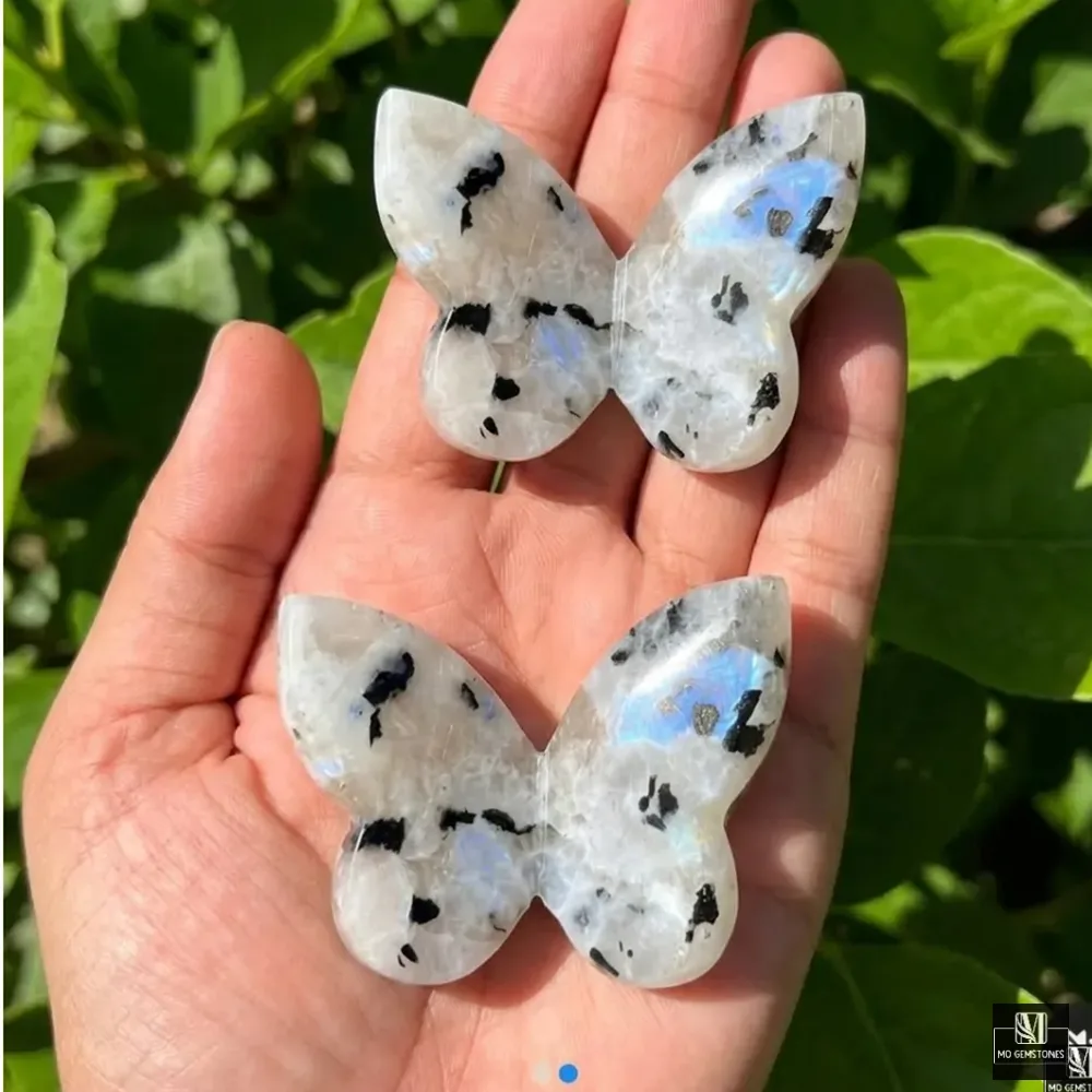 Rainbow Moonstone 3D Butterfly | Crystal Butterfly Carving - Image 4