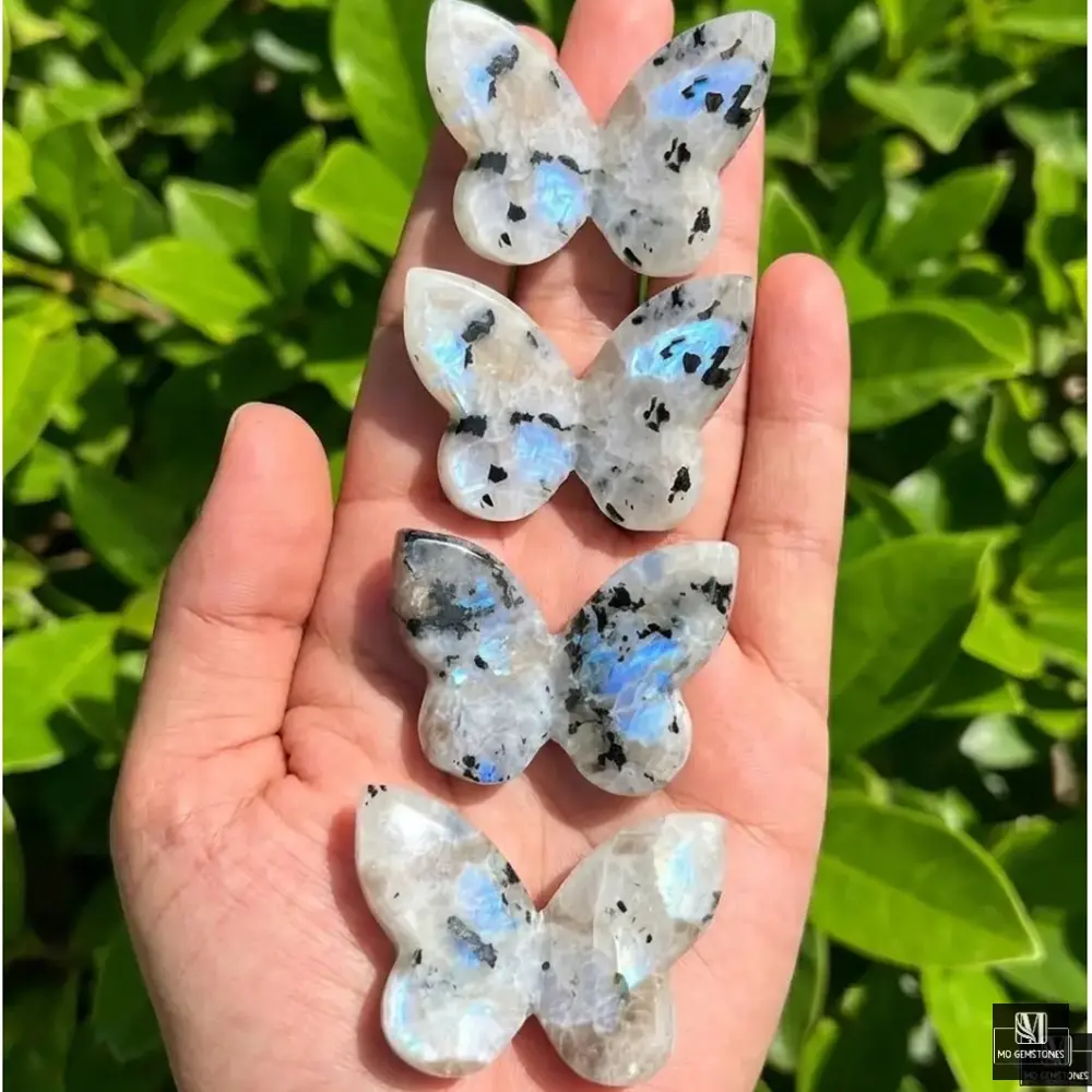 Rainbow Moonstone 3D Butterfly | Crystal Butterfly Carving - Image 2