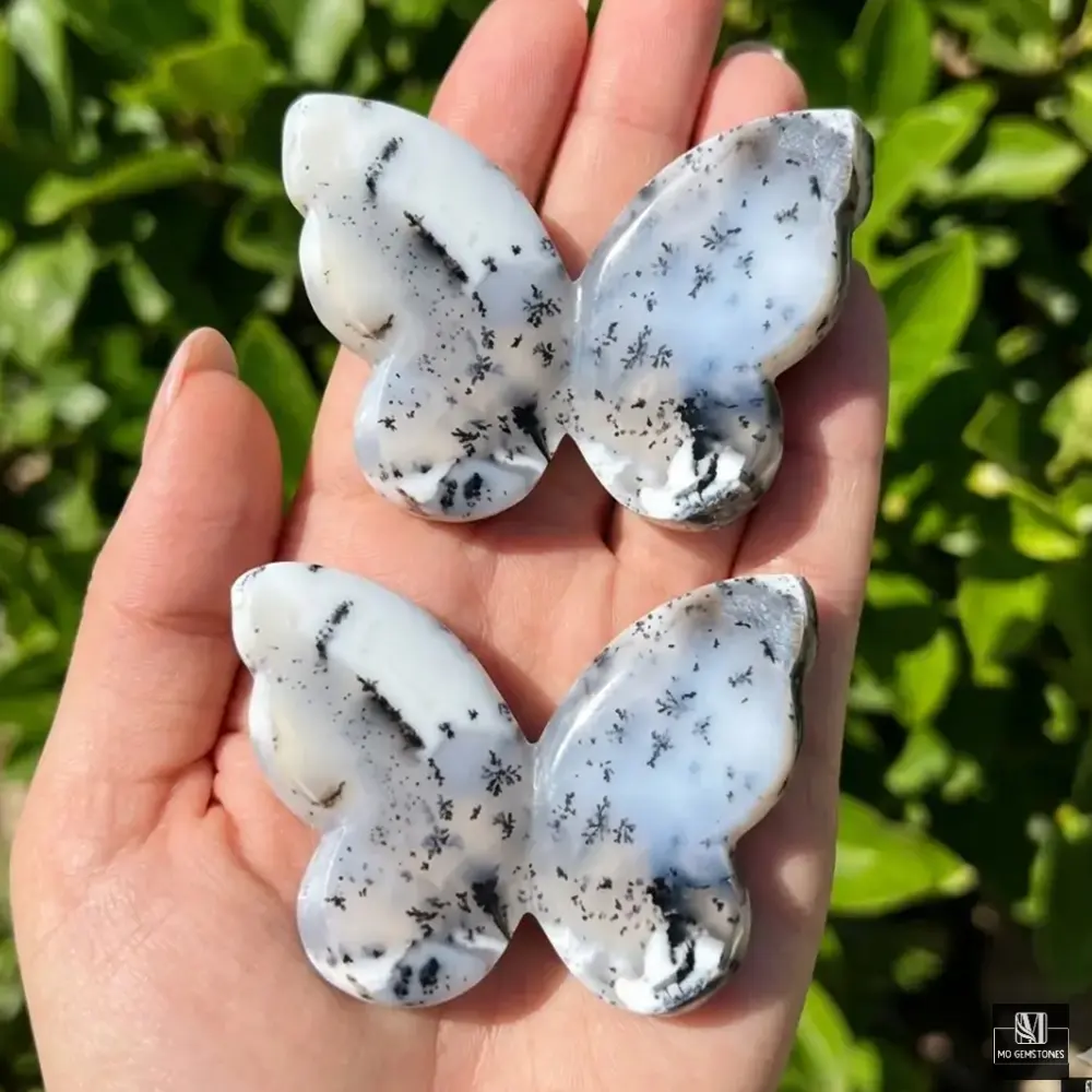 Dendritic Opal 3D Butterflies | Crystal Butterfly Carving - Image 4