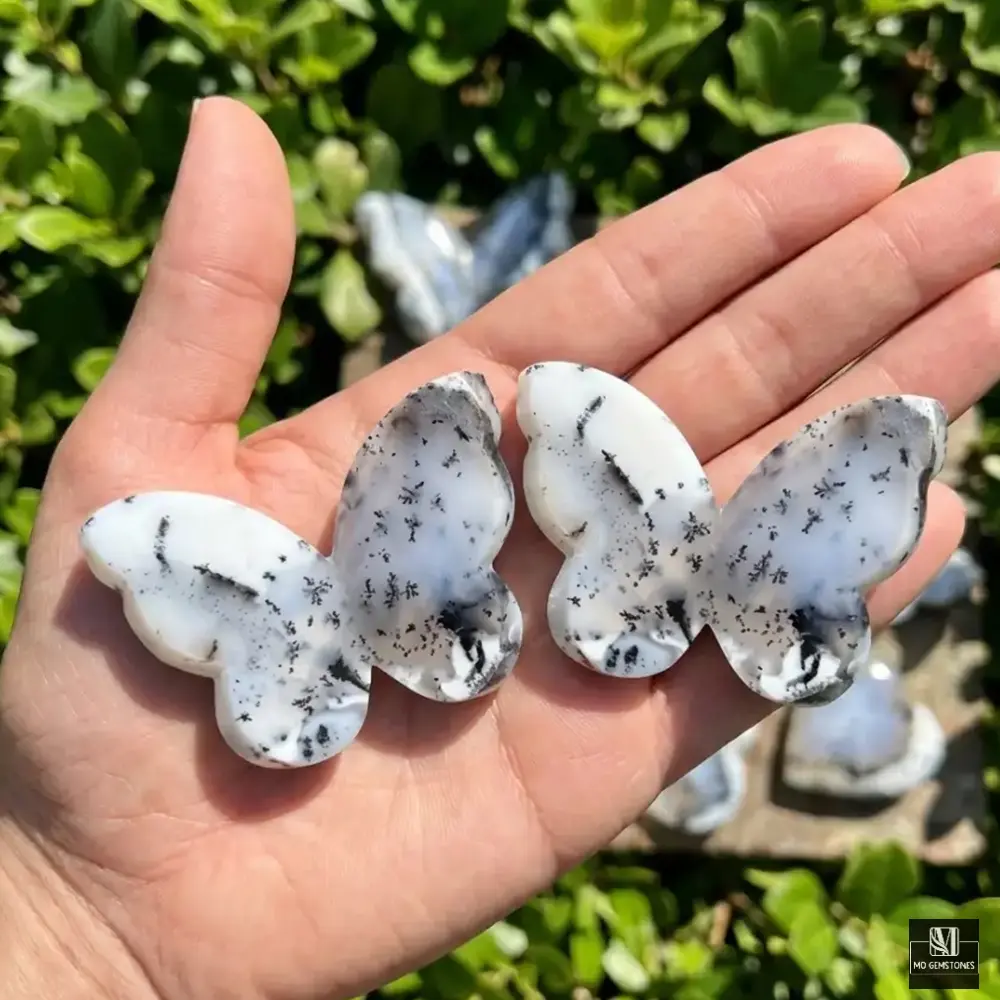 Dendritic Opal 3D Butterflies | Crystal Butterfly Carving - Image 5