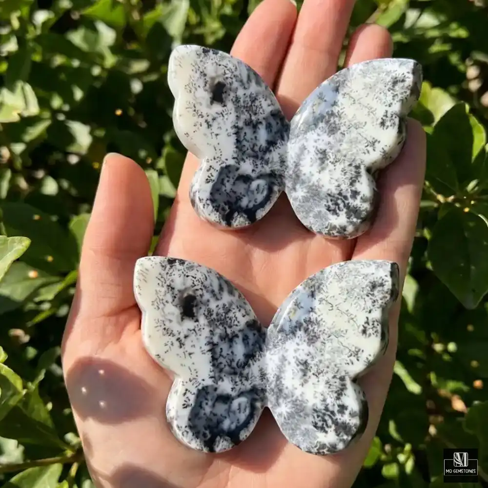 Dendritic Opal 3D Butterflies | Crystal Butterfly Carving - Image 6