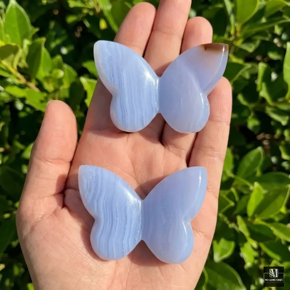 Blue Chalcedony 3D Butterfly