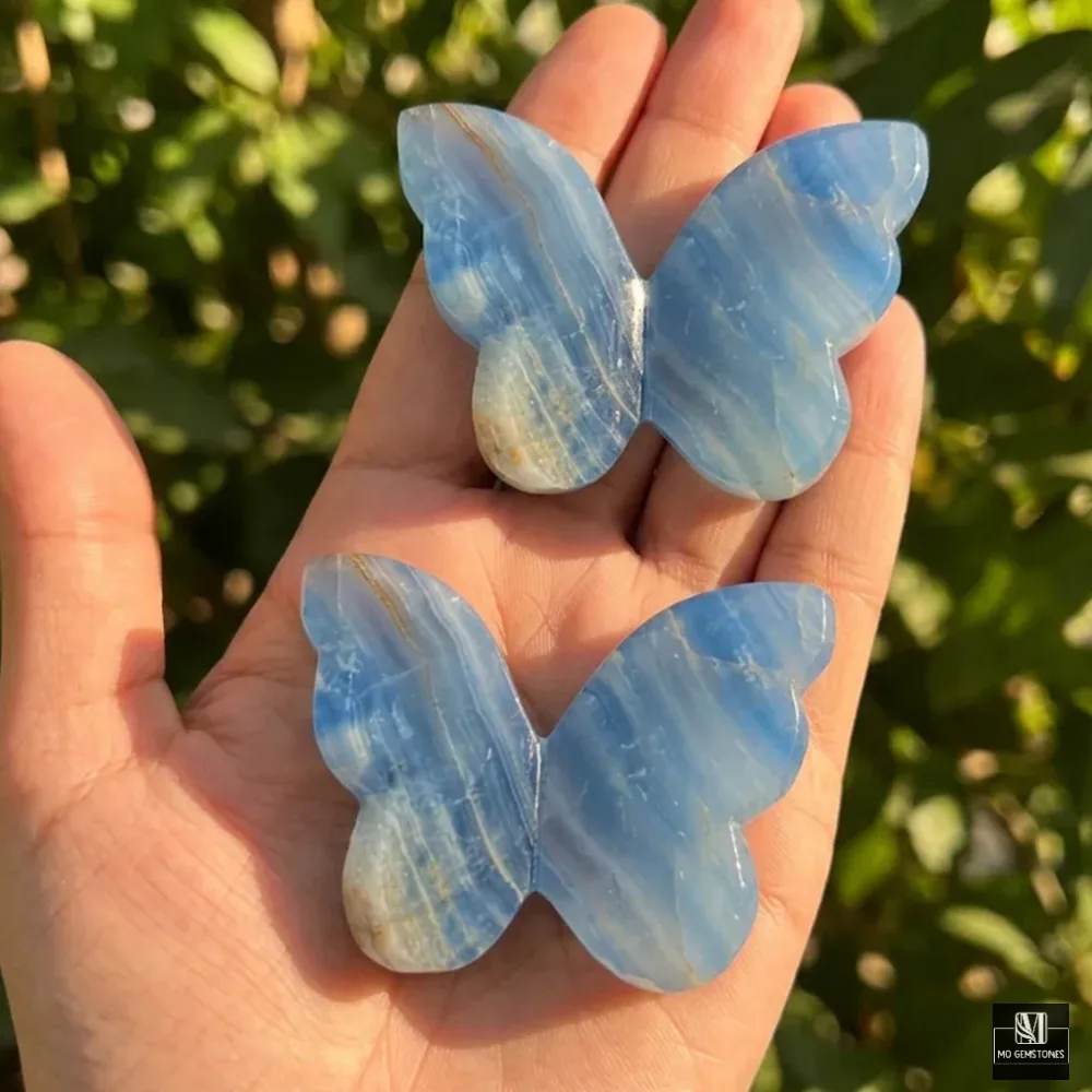 Blue Onyx 3D Butterfly | Crystal Butterfly Carving - Image 4