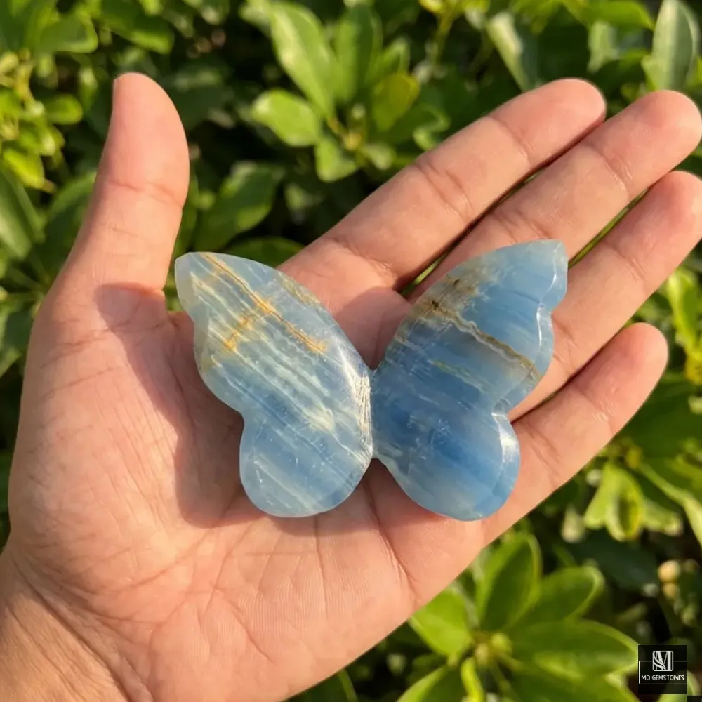 Blue Onyx 3D Butterfly | Crystal Butterfly Carving - Image 5