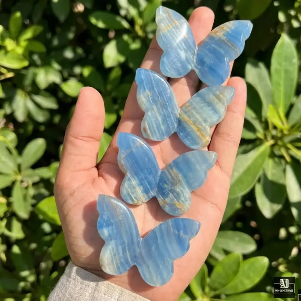 Blue Onyx 3D Butterfly | Crystal Butterfly Carving - Image 2