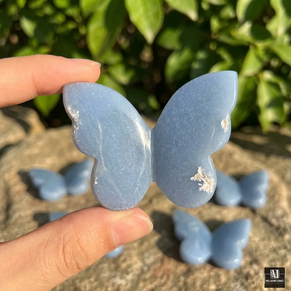 Unicorn Jasper 3D Butterfly Crystal Carving
