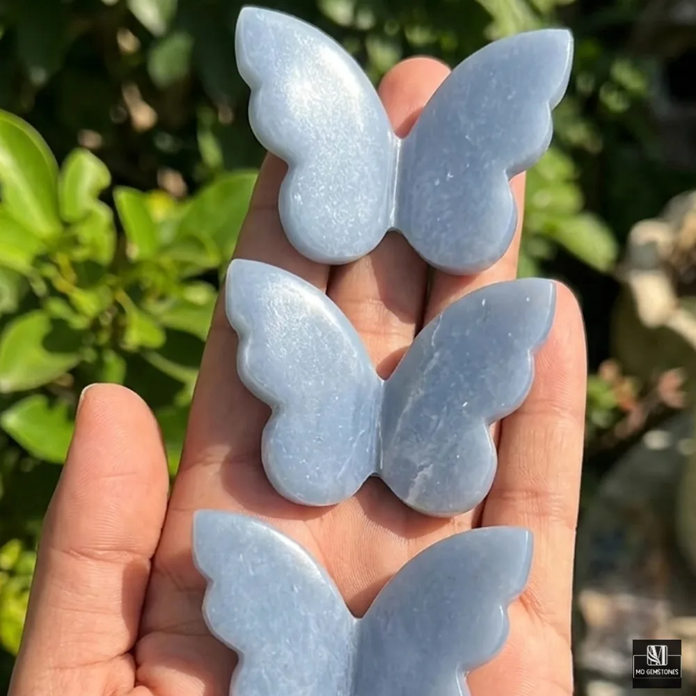 Angelite 3D Crystal Butterfly | Crystal Butterfly Carving - Image 6