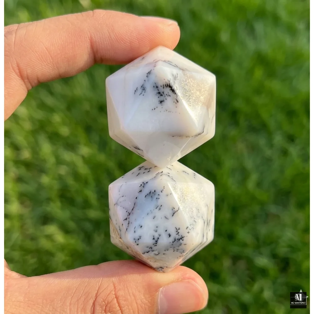 Dendritic Opal Icosahedrons | 20-Sided Geometric Crystal Piece - Image 6