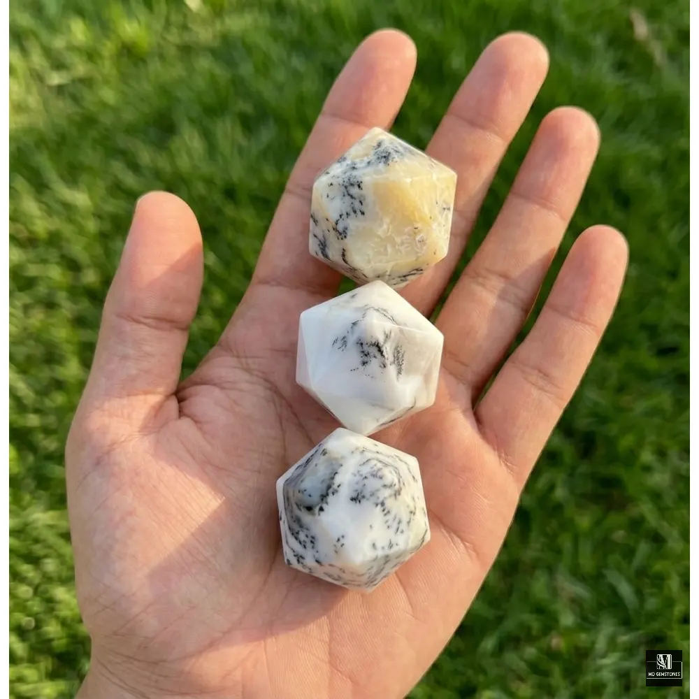 Dendritic Opal Icosahedrons | 20-Sided Geometric Crystal Piece - Image 5