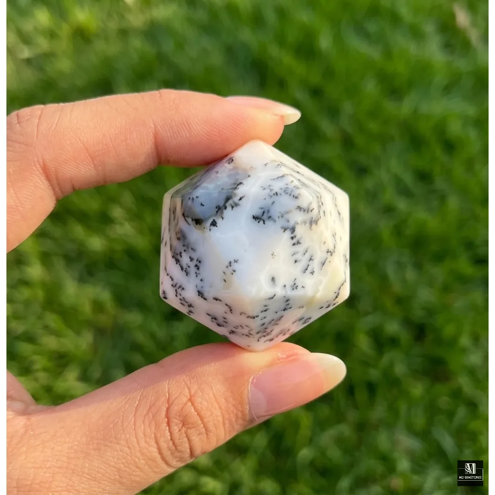 Dendritic Opal Icosahedrons | 20-Sided Geometric Crystal Piece - Image 4