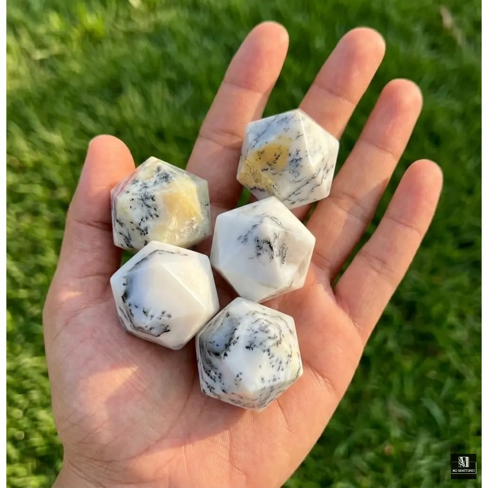Dendritic Opal Icosahedrons | 20-Sided Geometric Crystal Piece - Image 2