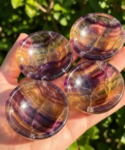 premium Rainbow Fluorite Crystal Bowls in 2-inch and 3-inch sizes. Made from high-quality natural Rainbow Fluorite. Wholesale and retail available with worldwide shipping.