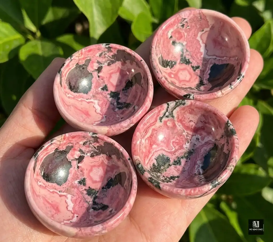 Rhodonite Crystal Bowl | Natural Gemstone Bowl - Image 6