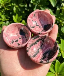 Rhodonite Crystal Bowl | Natural Gemstone Bowl