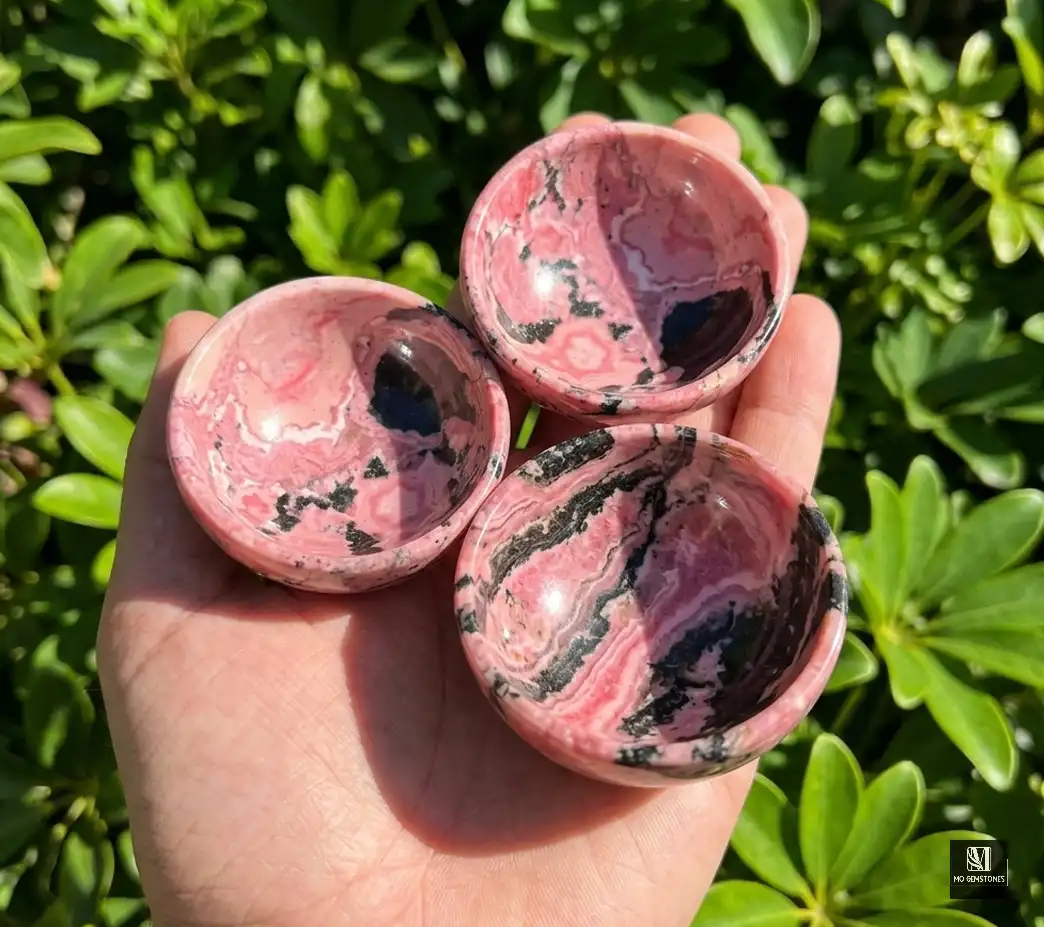 Rhodonite Crystal Bowl | Natural Gemstone Bowl