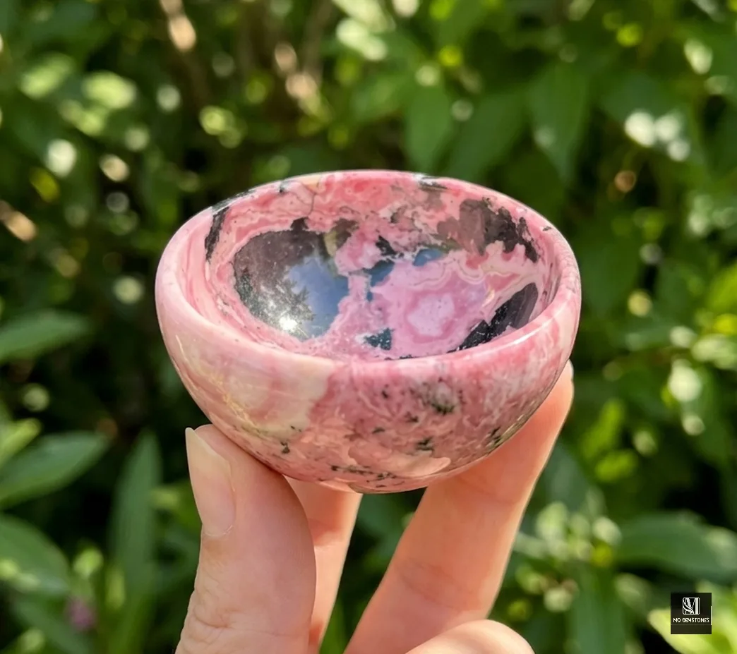 Rhodonite Crystal Bowl | Natural Gemstone Bowl - Image 2