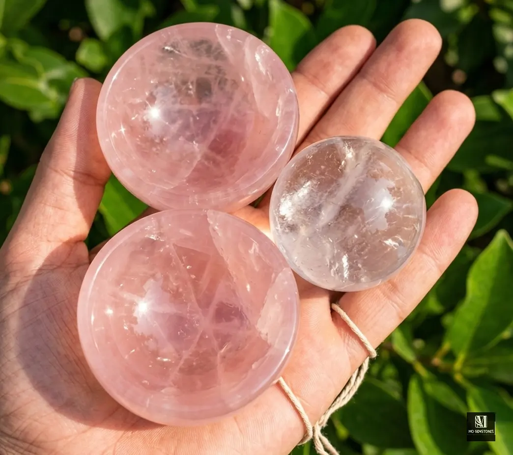 Rose Quartz Crystal Bowl | Natural Gemstone Bowl - Image 6