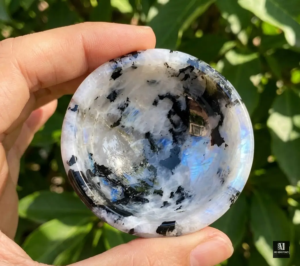Rainbow Moonstone Crystal Bowl | Natural Gemstone Bowl - Image 4
