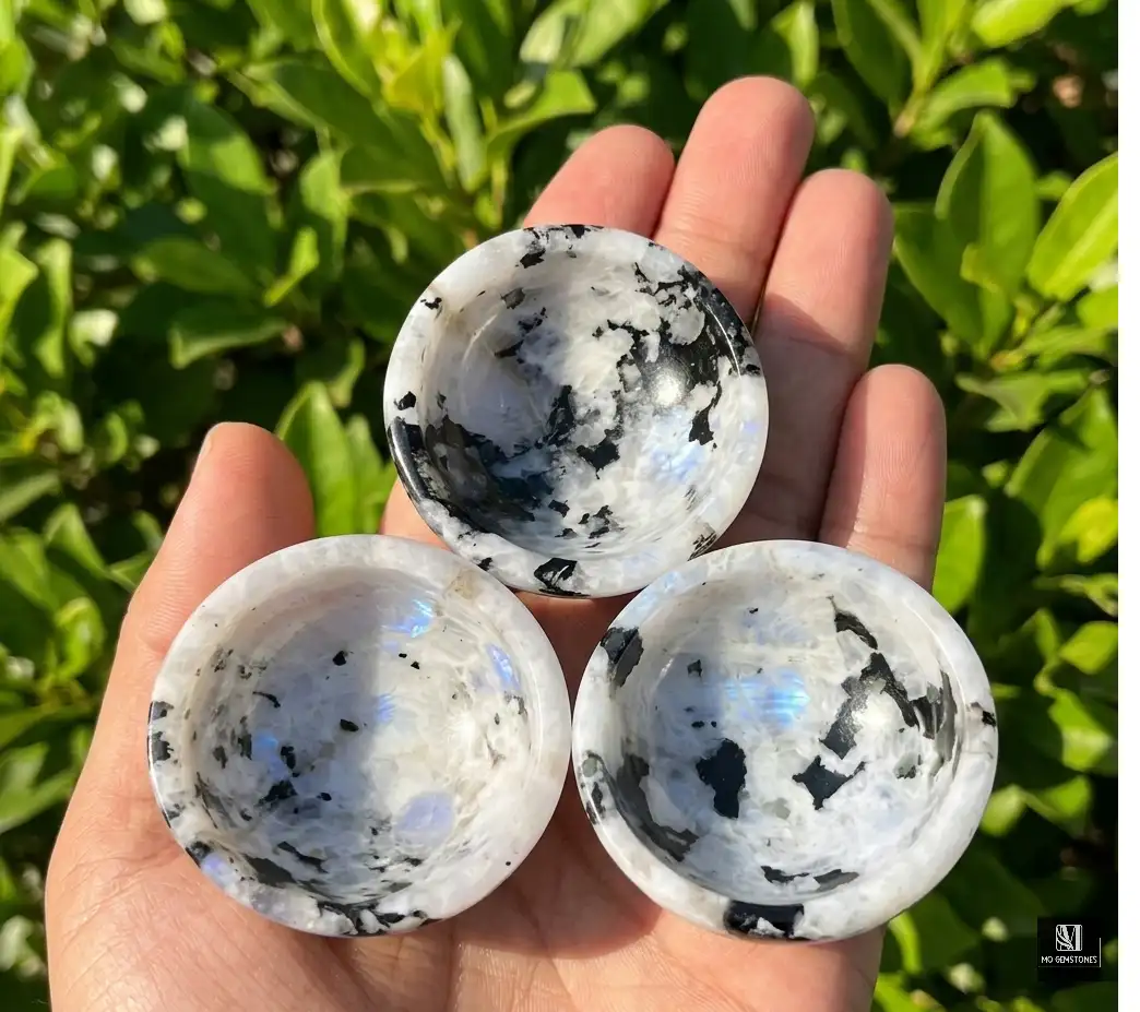 Rainbow Moonstone Crystal Bowl | Natural Gemstone Bowl - Image 2
