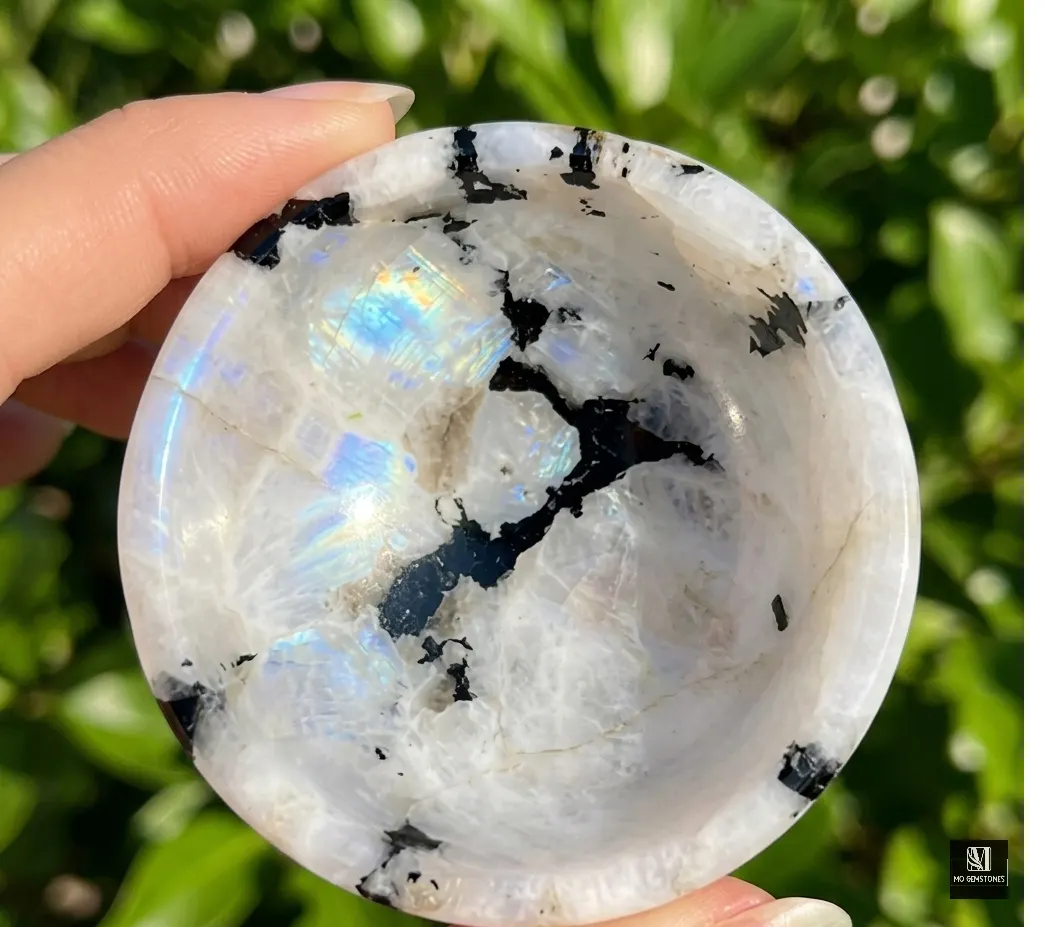 Rainbow Moonstone Crystal Bowl | Natural Gemstone Bowl - Image 3
