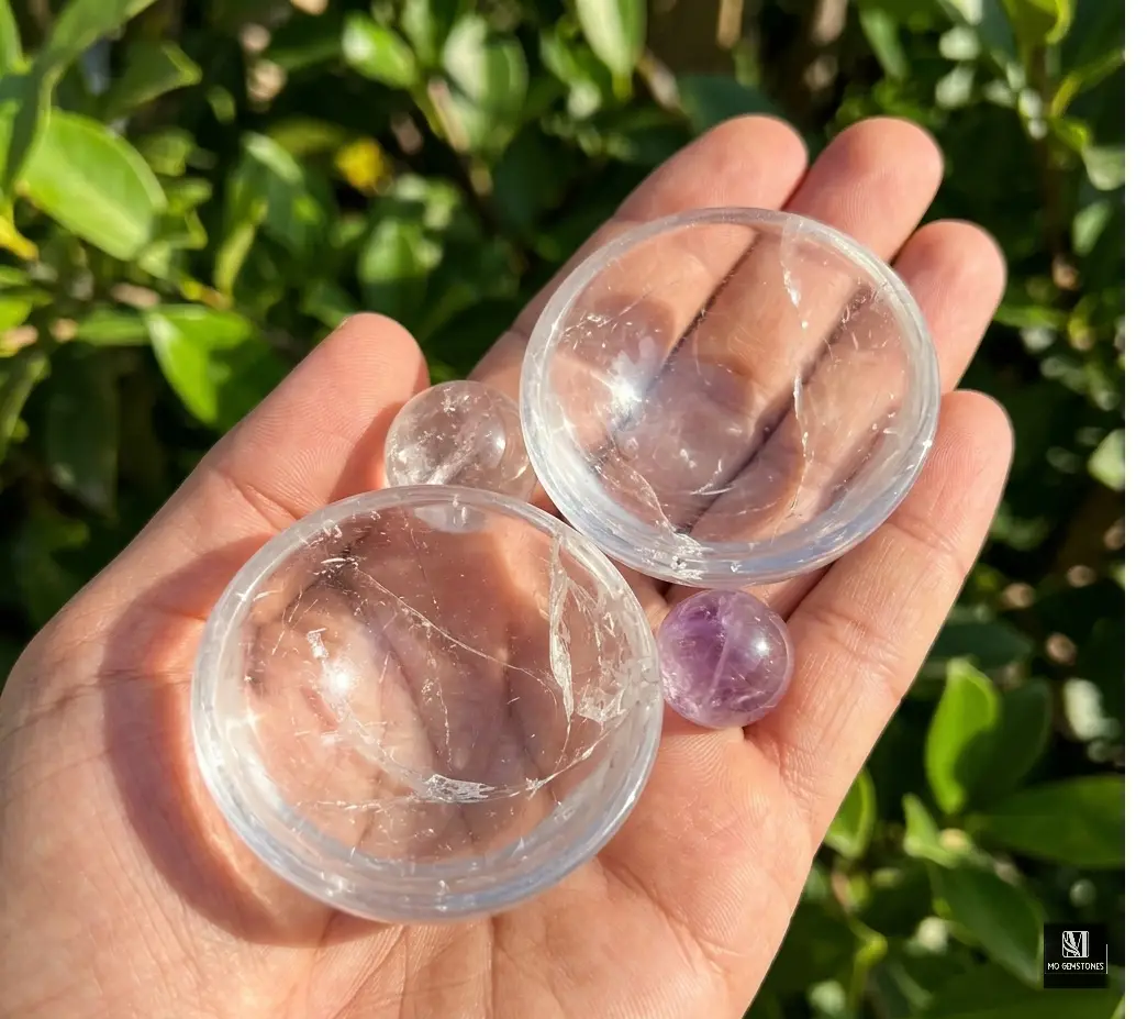 Clear Quartz Crystal Bowl | Natural Gemstone Bowl - Image 2