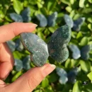 Moss Agate 3D Butterfly Carvings