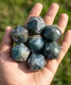 Moss Agate Icosahedrons | 20-Sided Geometric Crystal Piece