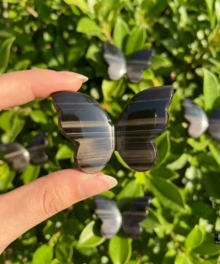 Lace Obsidian Crystal Butterfly | 3D Butterfly Carving
