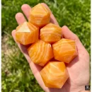 Orange Calcite Icosahedrons | 20-Sided Geometric Crystal Piece