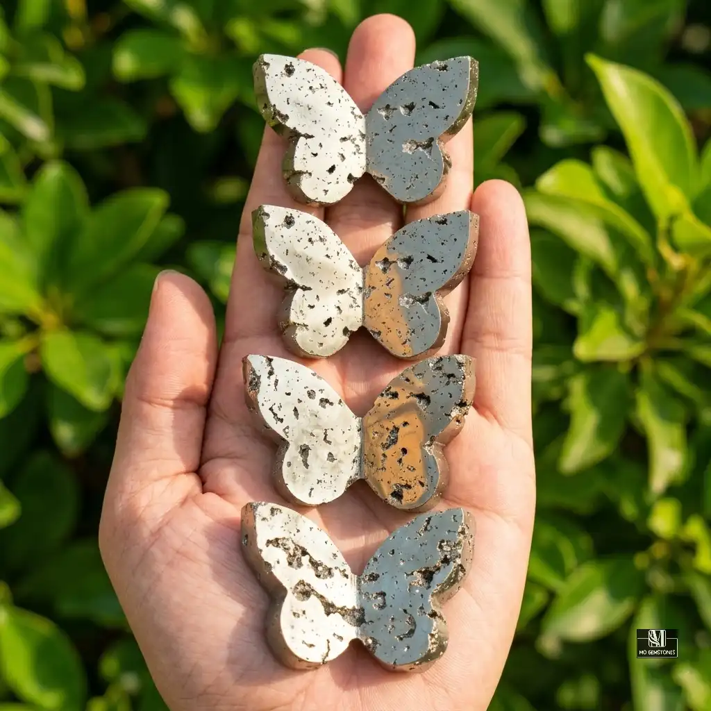 Peru Pyrite Butterfly | 3D Crystal Butterfly Carving - Image 3