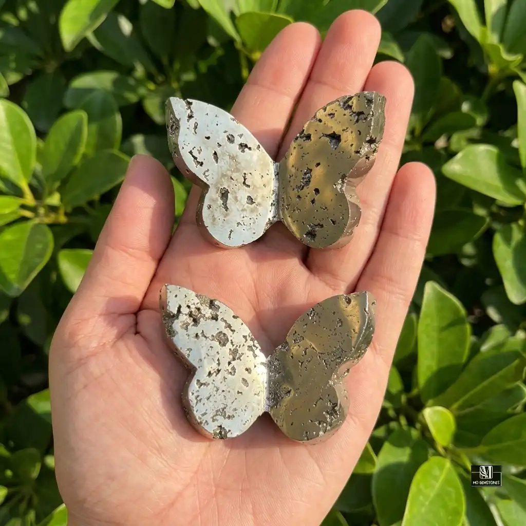 Peru Pyrite Butterfly | 3D Crystal Butterfly Carving - Image 2