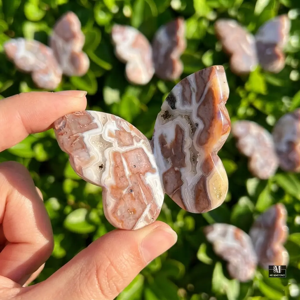 Sangria Lace Agate 3D Butterfly