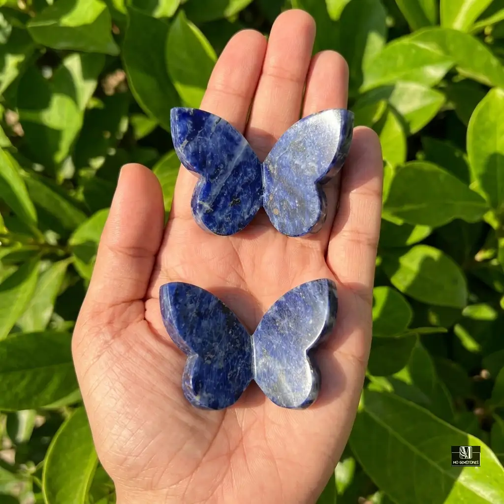 Sodalite 3D Butterfly | Crystal Butterfly Carving - Image 2