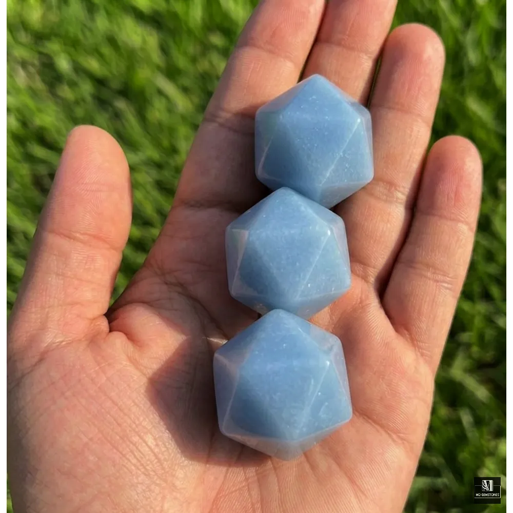 Angelite Icosahedrons | 20-Sided Geometric Crystal Piece - Image 5
