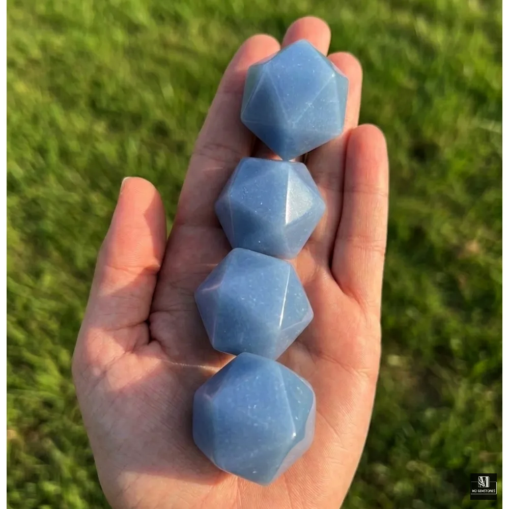 Angelite Icosahedrons | 20-Sided Geometric Crystal Piece - Image 6