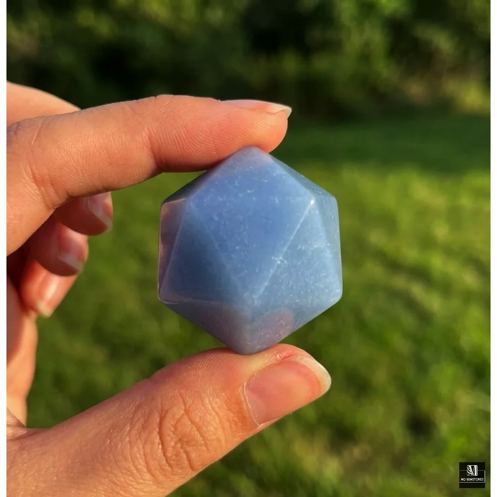 Angelite Icosahedrons | 20-Sided Geometric Crystal Piece - Image 3