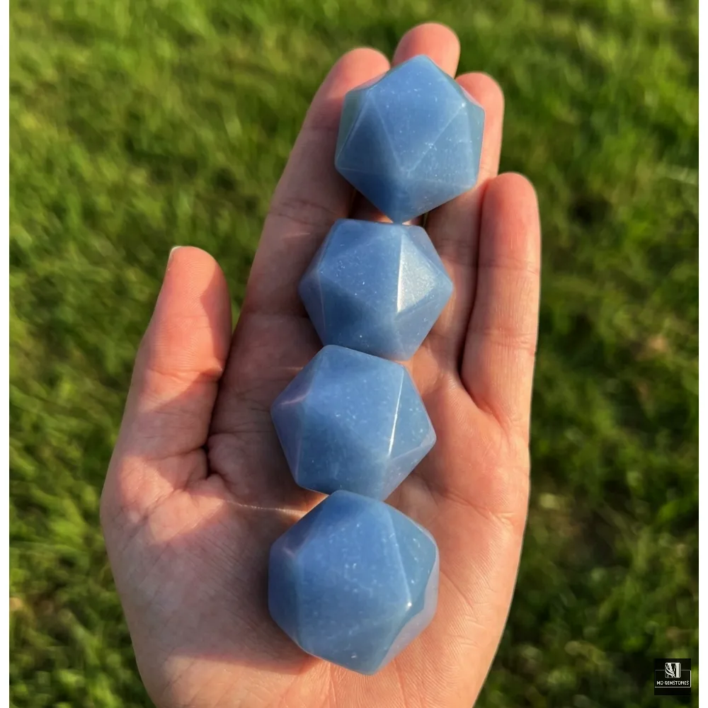 Angelite Icosahedrons | 20-Sided Geometric Crystal Piece - Image 4