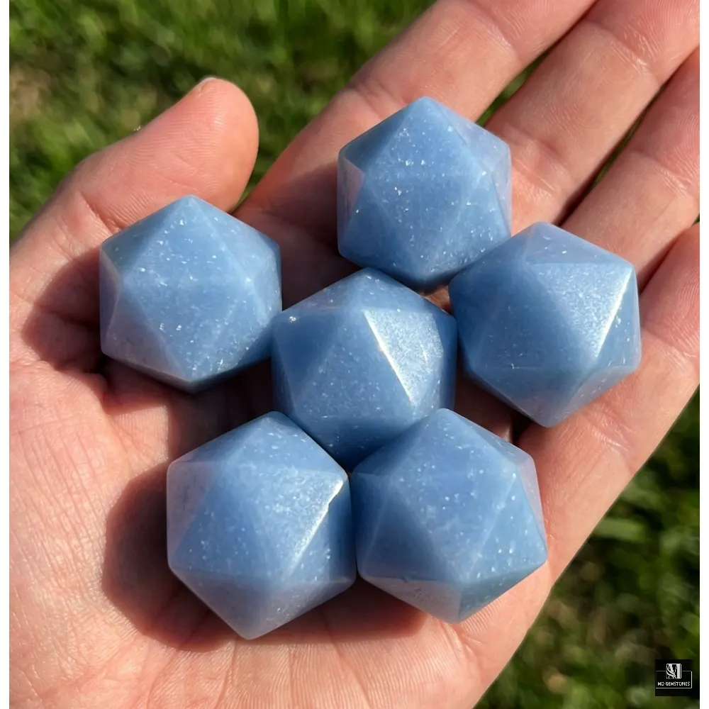 Angelite Icosahedrons | 20-Sided Geometric Crystal Piece - Image 2