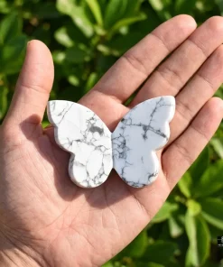 Howlite 3D Butterfly Carvings