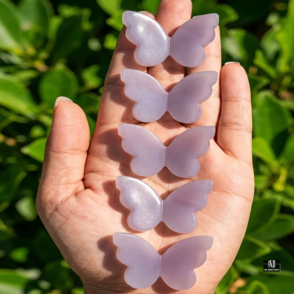 Lavender Fluorite Butterfly Carvings | Natural Crystal Butterfly - Image 7