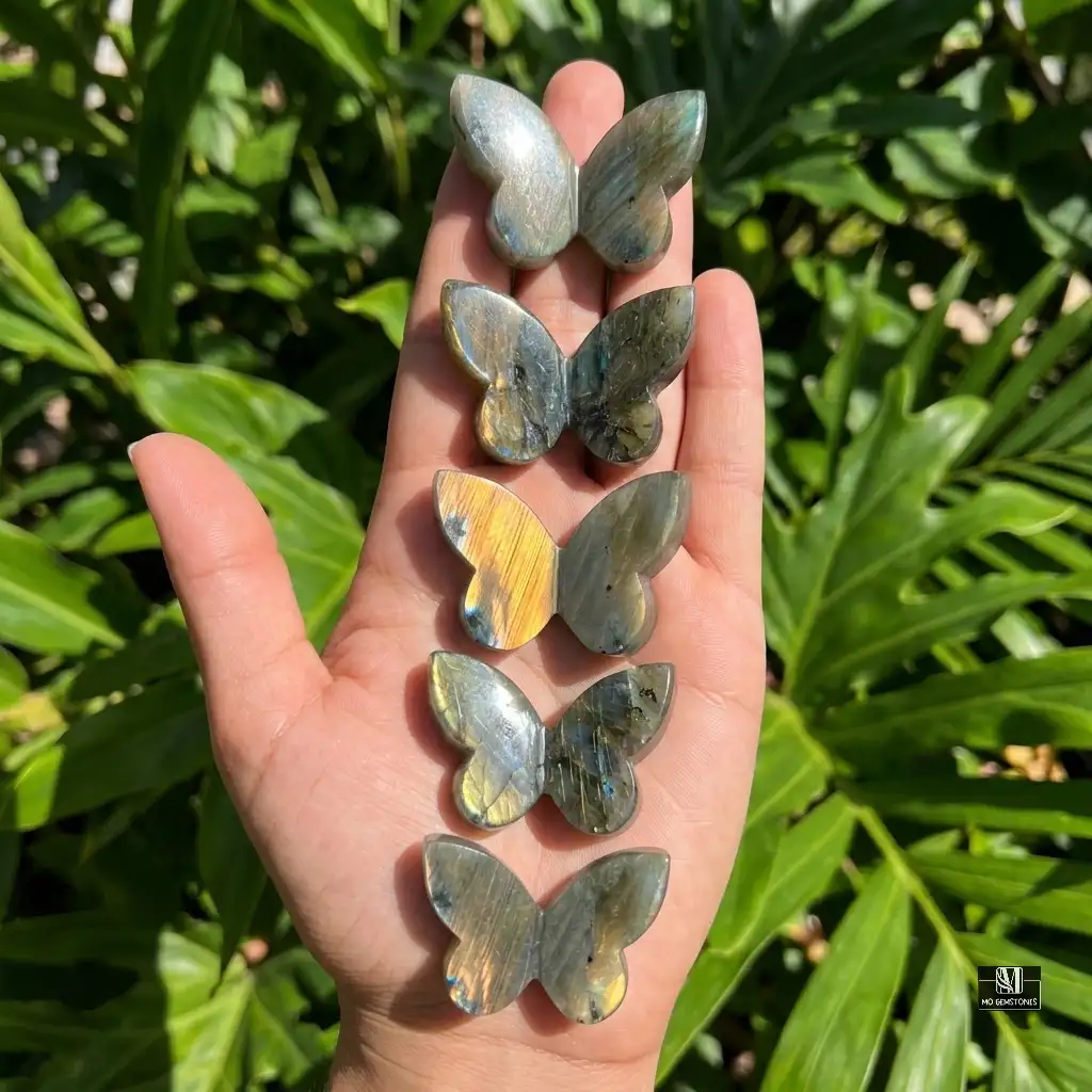 Labradorite 3D Butterflies | Crystal Butterfly Carving - Image 3