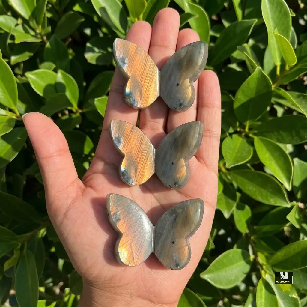 Labradorite 3D Butterflies | Crystal Butterfly Carving - Image 7