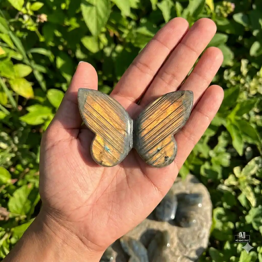 Labradorite 3D Butterflies | Crystal Butterfly Carving - Image 4